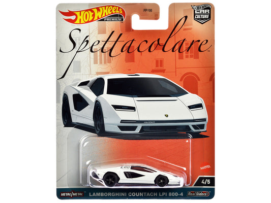Lamborghini Countach LPI 800-4 White "Spettacolare" Series Diecast Model Car by Hot Wheels-0