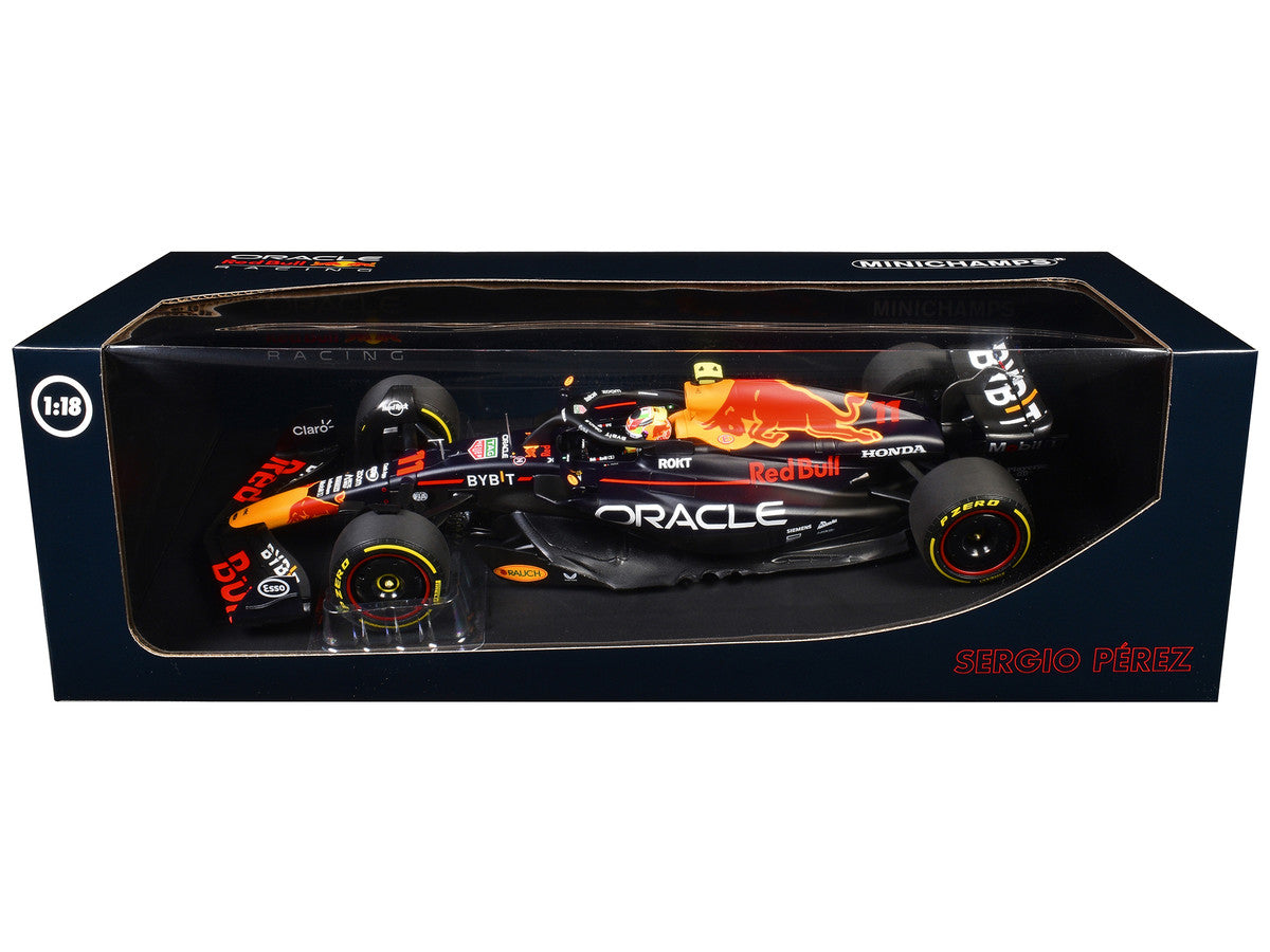 Red Bull Racing RB19 #11 Sergio Perez "Oracle" 2nd Place F1 Formula One "Italian GP" (2023) with Driver Limited Edition to 108 pieces Worldwide 1/18 Diecast Model Car by Minichamps-2