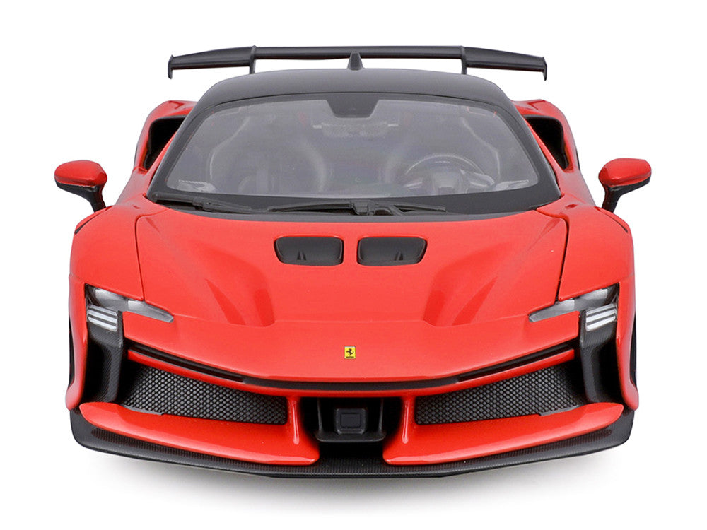 Ferrari SF90 XX Stradale Red with Black Top "Race + Play" Series 1/18 Diecast Model Car by Bburago-2