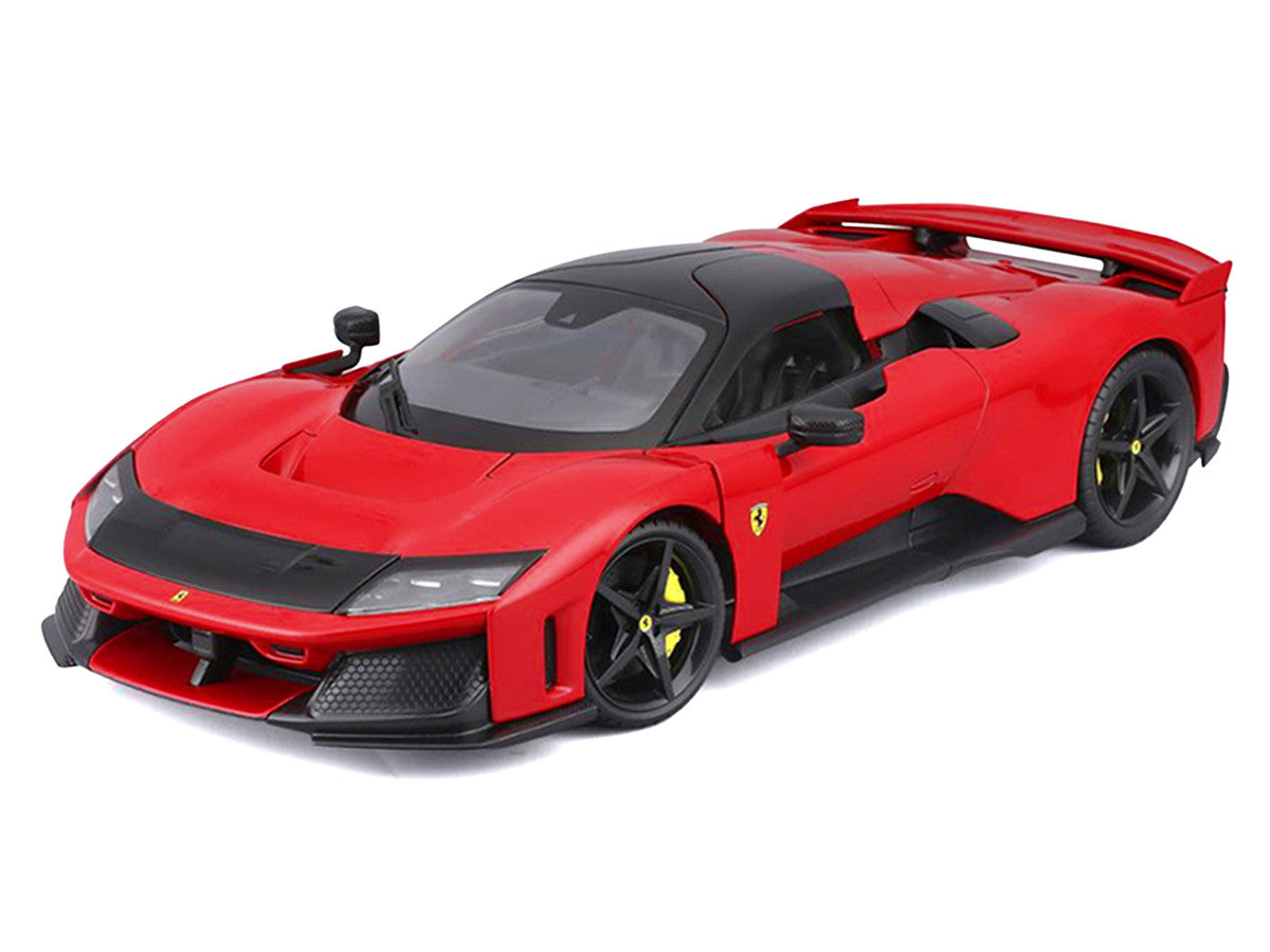 Ferrari F80 Red with Black Top "Race + Play" Series 1/18 Diecast Model Car by Bburago-1