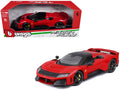 Ferrari F80 Red with Black Top "Race + Play" Series 1/18 Diecast Model Car by Bburago-0