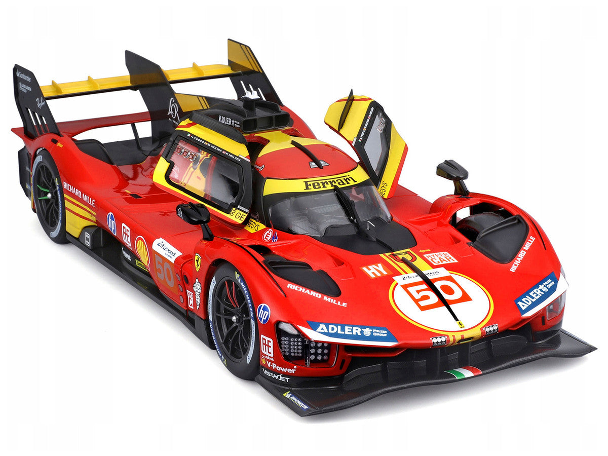 Ferrari 499P #50 Antonio Fuoco - Miguel Molina - Nicklas Nielsen "Ferrari AF Corse" Winner "24 Hours of Le Mans" (2024) "Racing" Series 1/18 Diecast Model Car by Bburago-0