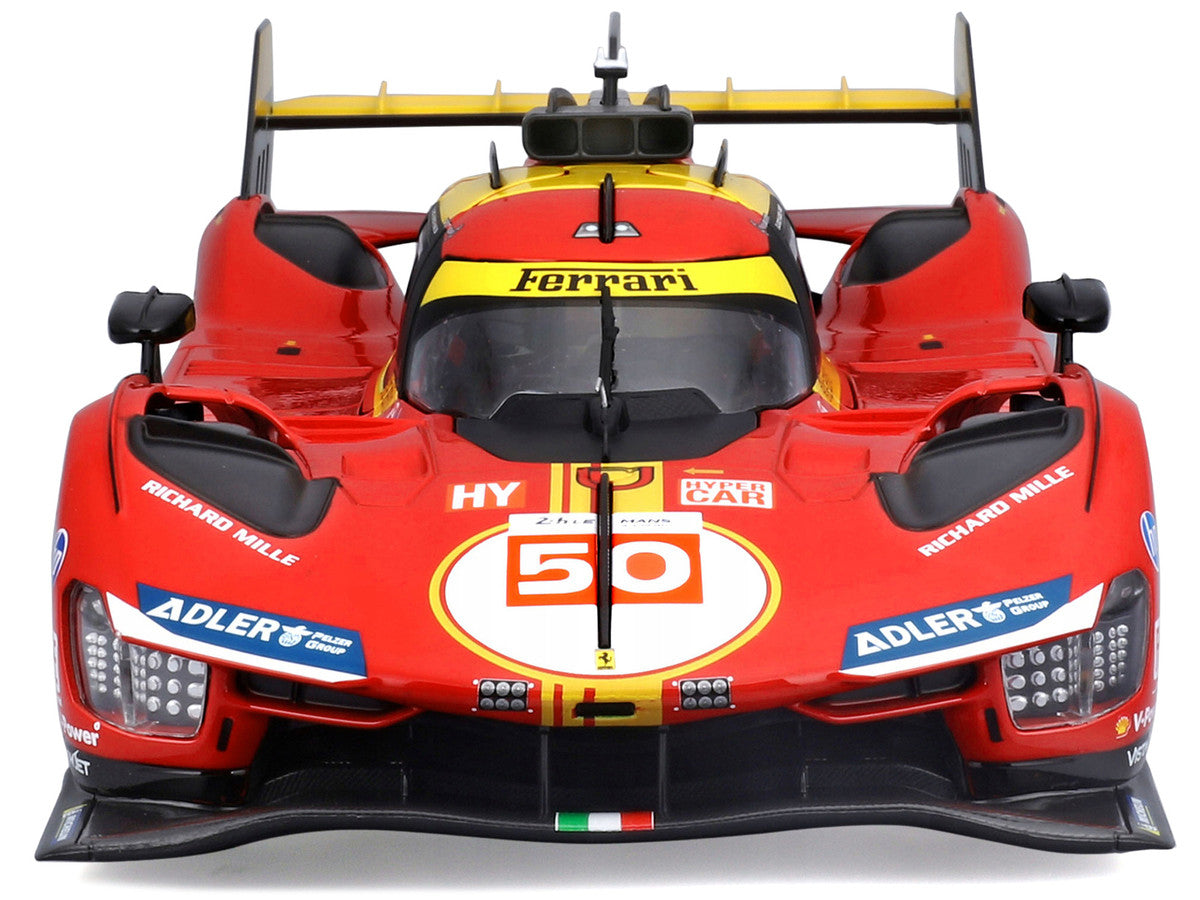 Ferrari 499P #50 Antonio Fuoco - Miguel Molina - Nicklas Nielsen "Ferrari AF Corse" Winner "24 Hours of Le Mans" (2024) "Racing" Series 1/18 Diecast Model Car by Bburago-2
