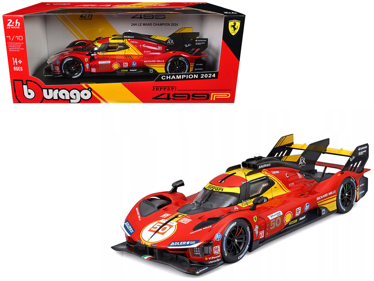 Ferrari 499P #50 Antonio Fuoco - Miguel Molina - Nicklas Nielsen "Ferrari AF Corse" Winner "24 Hours of Le Mans" (2024) "Racing" Series 1/18 Diecast Model Car by Bburago-4