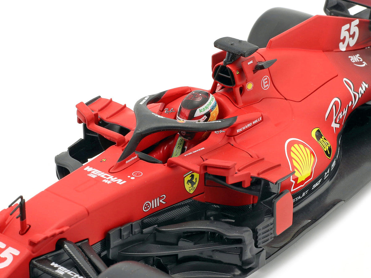 Ferrari SF21 #55 Carlos Sainz Formula One F1 Car Series 1/18 Diecast Model Car by Bburago