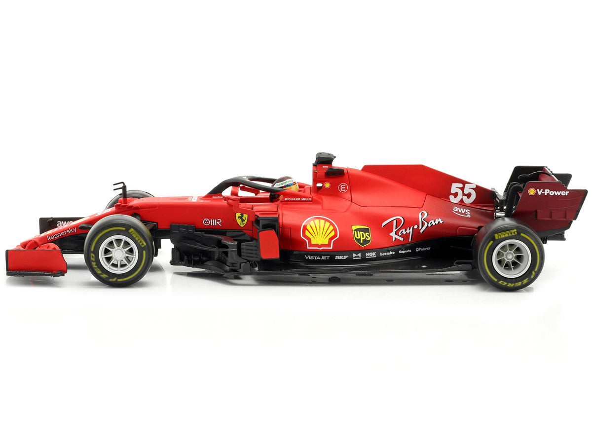 Ferrari SF21 #55 Carlos Sainz Formula One F1 Car Series 1/18 Diecast Model Car by Bburago