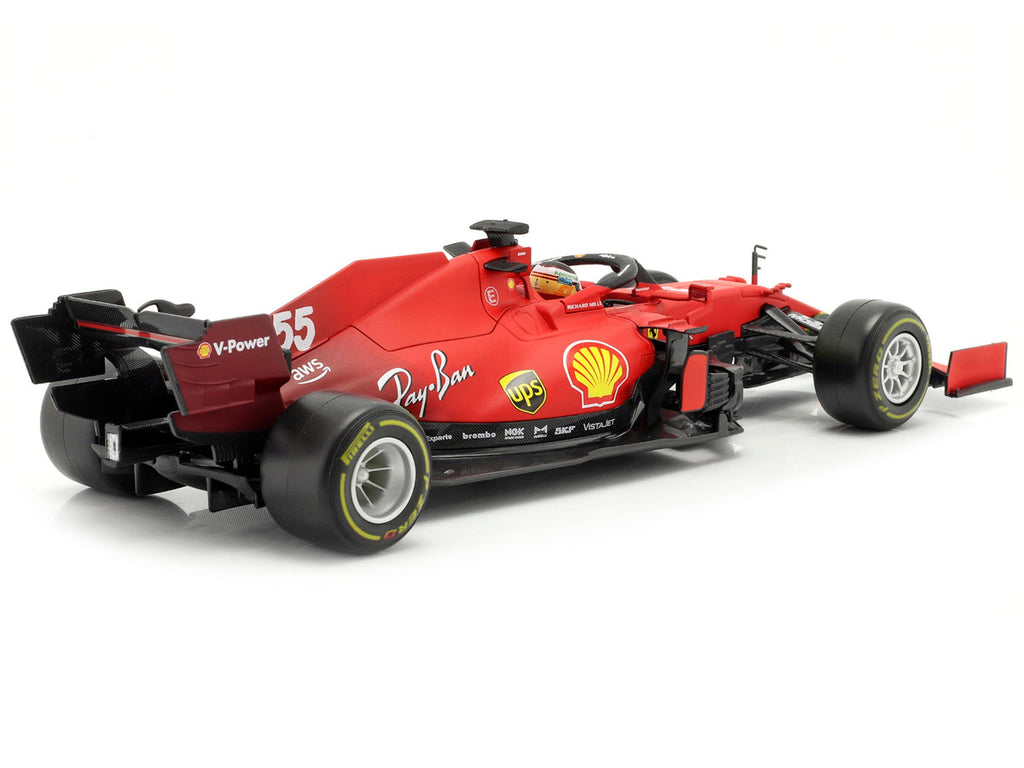 Ferrari SF21 #55 Carlos Sainz Formula One F1 Car Series 1/18 Diecast Model Car by Bburago
