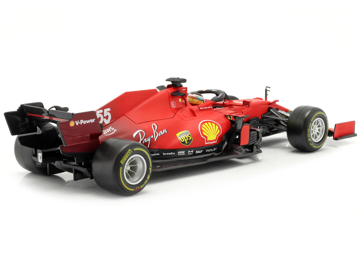 Ferrari SF21 #55 Carlos Sainz Formula One F1 Car Series 1/18 Diecast Model Car by Bburago