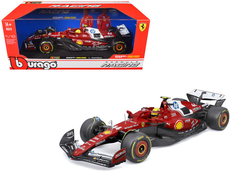 Ferrari SF-25 #44 Lewis Hamilton Formula One F1 World Championship (2025) "Formula Racing" Series 1/18 Diecast Model Car by Bburago-0