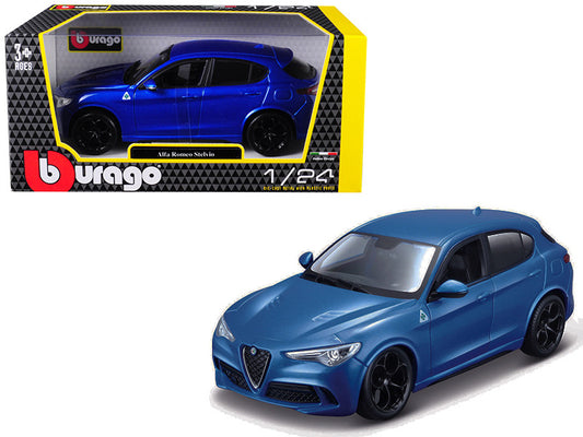 Alfa Romeo Stelvio Quadrifoglio Blue 1/24 Diecast Model Car by Bburago-0