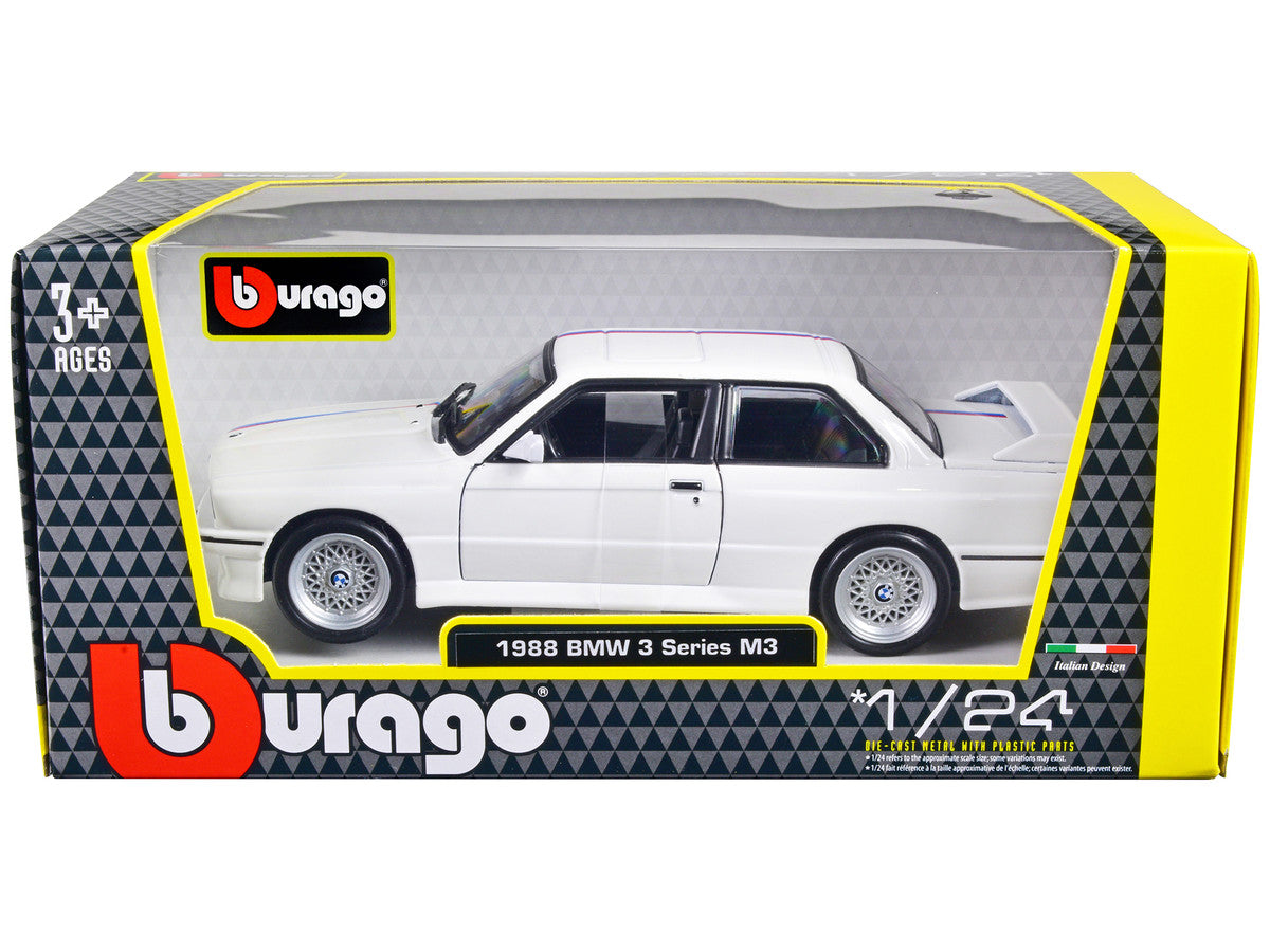 1988 BMW 3 Series M3 E30 White 1/24 Diecast Model Car by Bburago-2