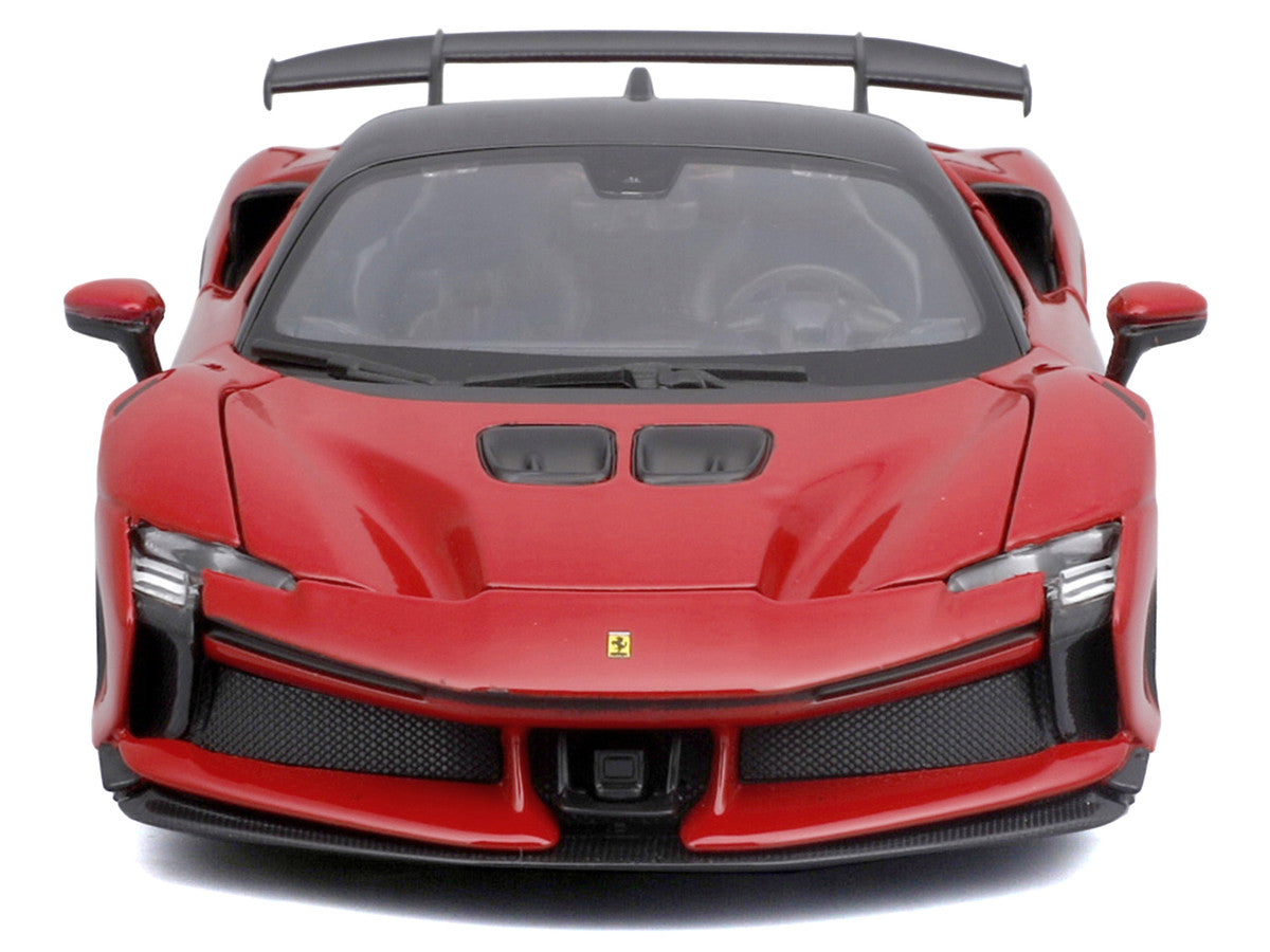 Ferrari SF90 XX Stradale Red with Black Top "Race and Play" Series 1/24 Diecast Model Car by Bburago-3