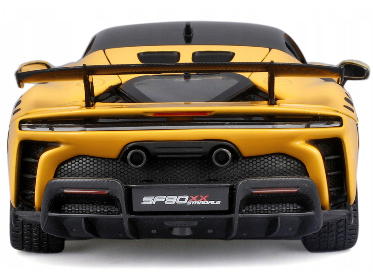 Ferrari SF90 XX Stradale Yellow with Black Top "Race and Play" Series 1/24 Diecast Model Car by Bburago-3