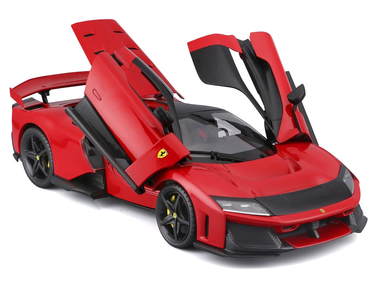 Ferrari F80 Red with Black Top "Race + Play" Series 1/24 Diecast Model Car by Bburago