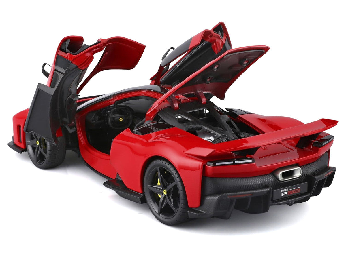 Ferrari F80 Red with Black Top "Race + Play" Series 1/24 Diecast Model Car by Bburago