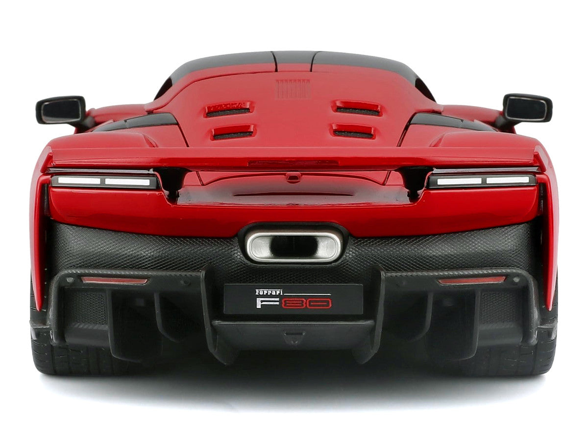 Ferrari F80 Red with Black Top "Race + Play" Series 1/24 Diecast Model Car by Bburago