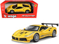 Ferrari 488 Challenge #25 Yellow with Blue Stripes "Ferrari Racing" 1/24 Diecast Model Car by Bburago-0