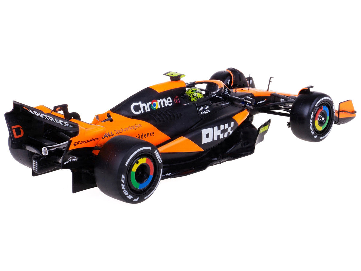 McLaren MCL38 #4 Lando Norris "OKX" Winner Formula One F1 "Miami GP" (2024) with Display Case 1/24 Diecast Model Car by Bburago-1