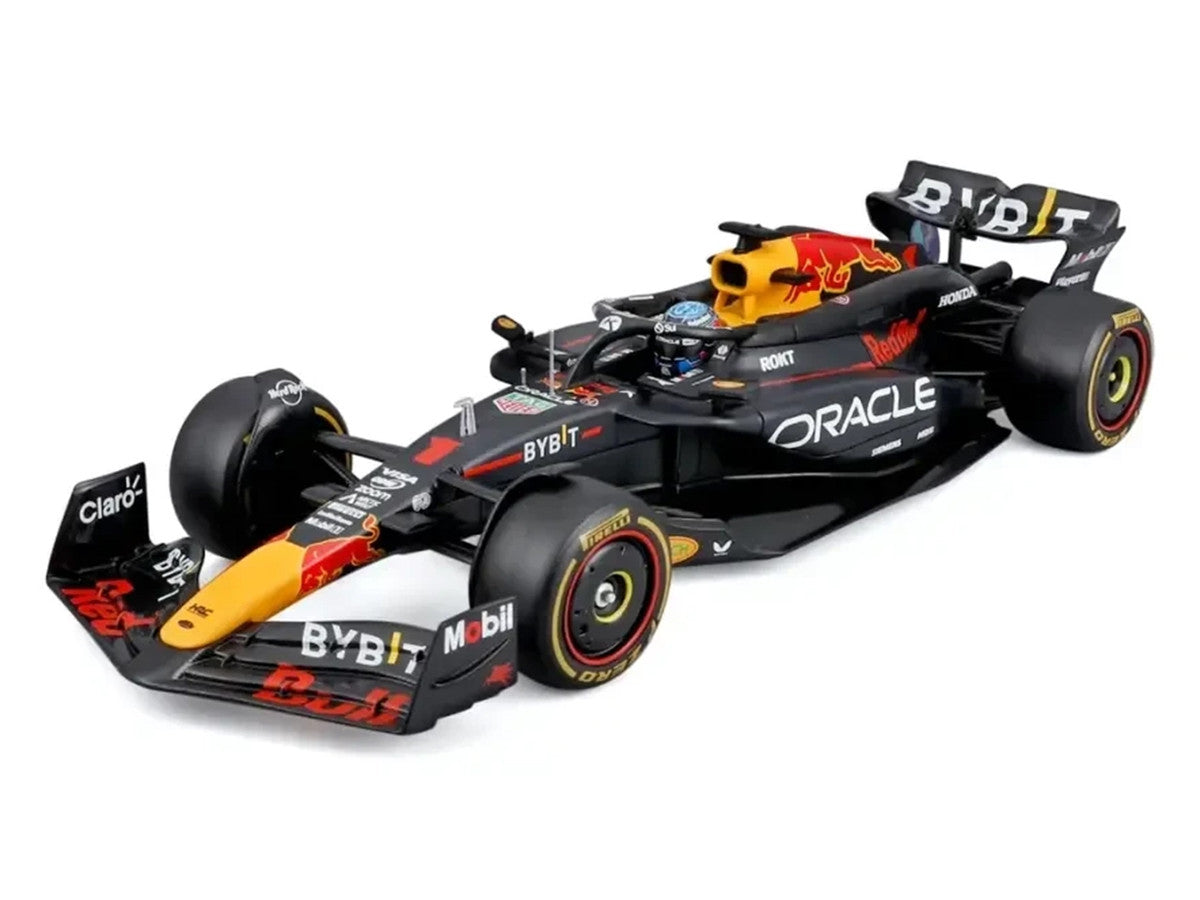 Red Bull Racing RB20 #1 Max Verstappen "Oracle" Winner Formula One F1 Championship "Drivers' Champion" (2024) with Display Case 1/24 Diecast Model Car by Bburago