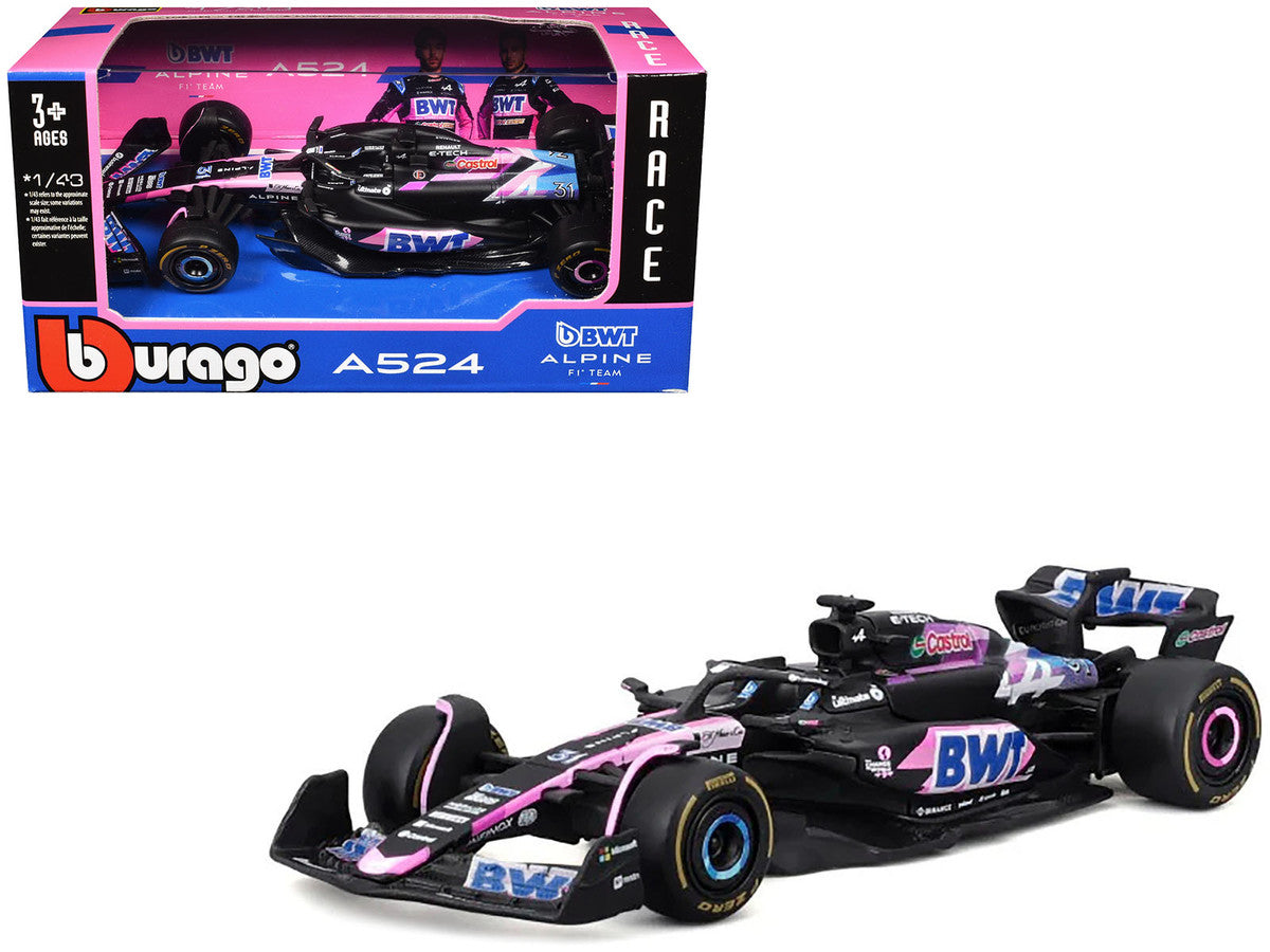 Alpine A524 #31 Esteban Ocon "BWT" "Formula One F1 World Championship" (2024) "Race" Series 1/43 Diecast Model Car by Bburago-4