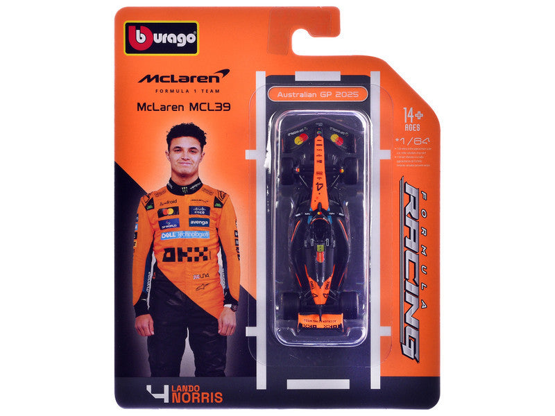McLaren MCL39 #4 Lando Norris Winner Formula One F1 "Australian GP" (2025) "Formula Racing" Series 1/64 Diecast Model Car by Bburago-2
