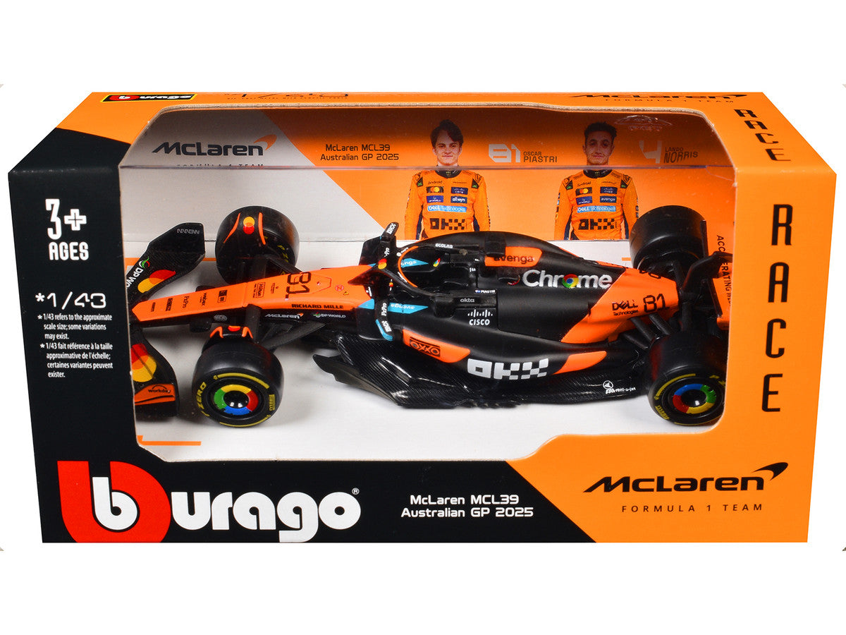 McLaren MCL39 #81 Oscar Piastri "OKX" Formula One F1 "Australian GP" (2025) "Race" Series 1/43 Diecast Model Car by Bburago-1