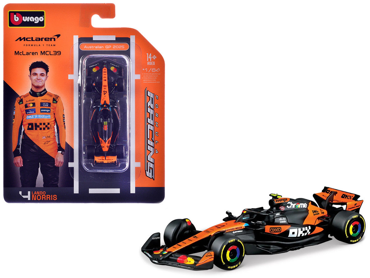 McLaren MCL39 #4 Lando Norris Winner Formula One F1 "Australian GP" (2025) "Formula Racing" Series 1/64 Diecast Model Car by Bburago-0
