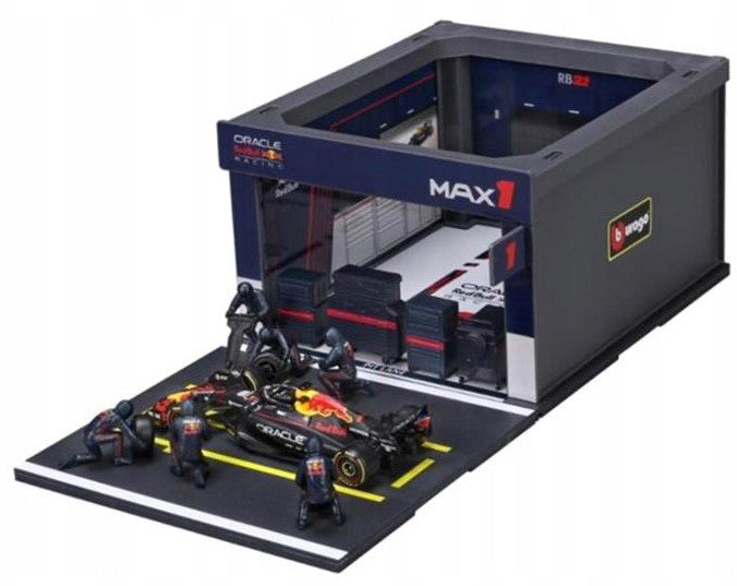 Red Bull Racing Pit Pass Diorama Set with RB21 #1 Max Verstappen "Formula One F1 World Championship" (2025) "Formula Racing" Series 1/43 Diecast Model by Bburago-0