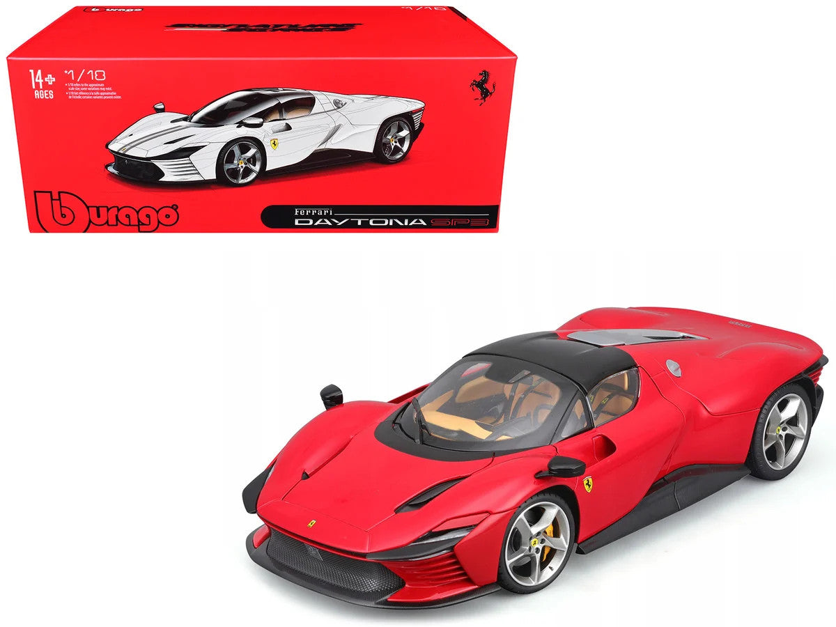 Ferrari Daytona SP3 Red with Black Top "Signature Series" 1/18 Diecast Model
