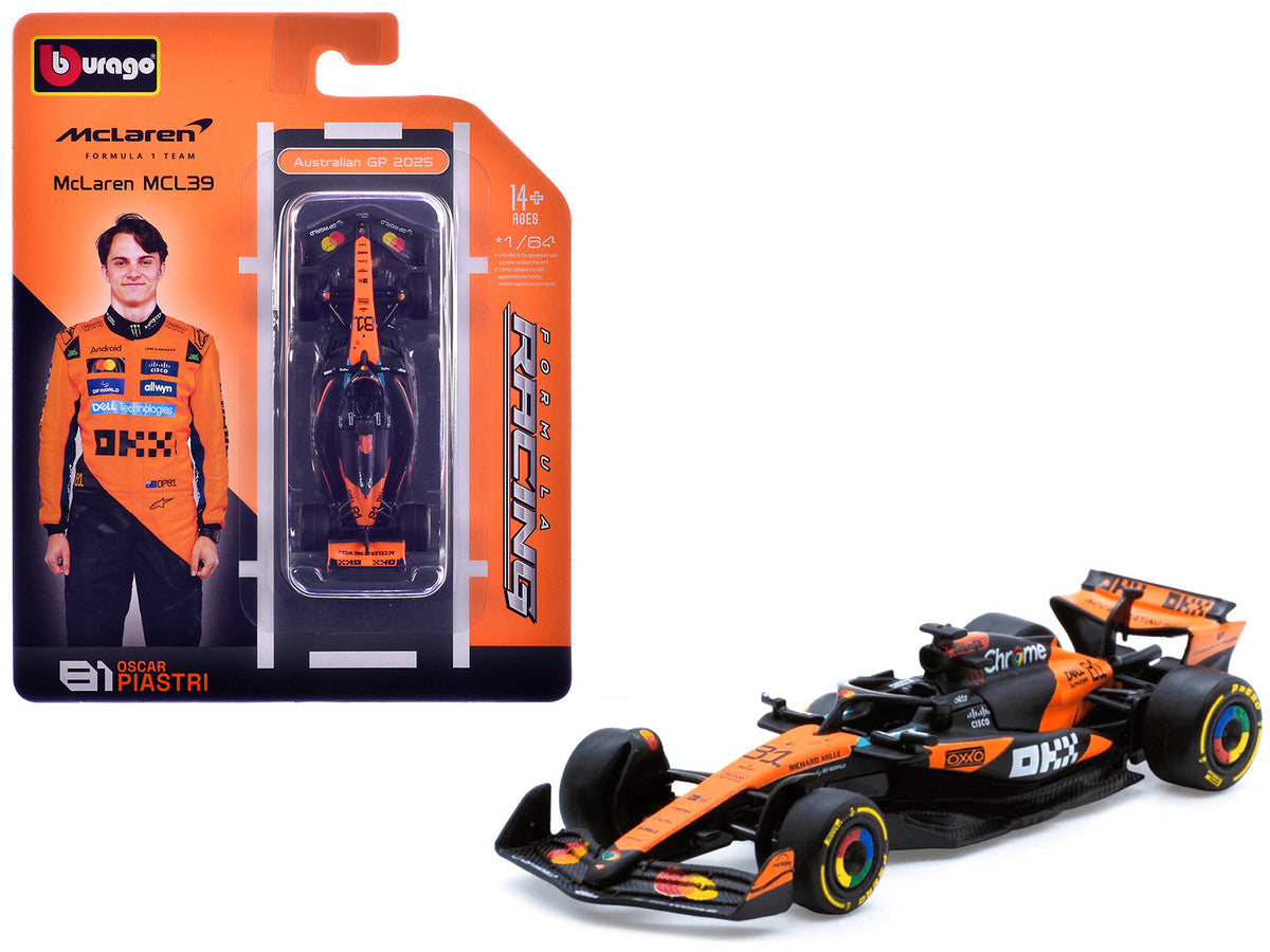 McLaren MCL39 #81 Oscar Piastri Formula One F1 "Australian GP" (2025) "Formula Racing" Series 1/64 Diecast Model Car by Bburago-2