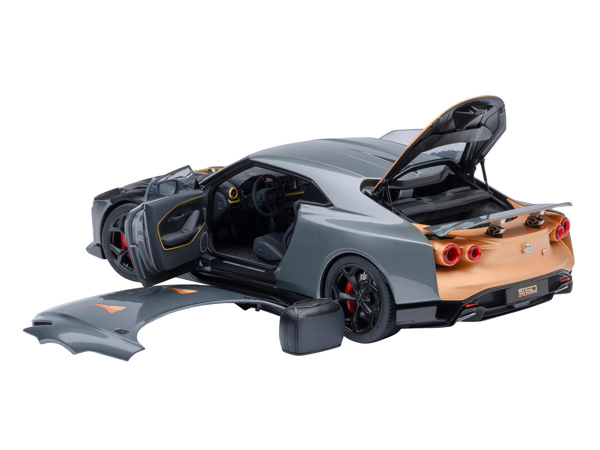 Nissan GT-R50 By ItalDesign "Goodwood Version" Liquid Kinetic Gray Metallic with Gold Accents 1/18 Model Car by Autoart-0