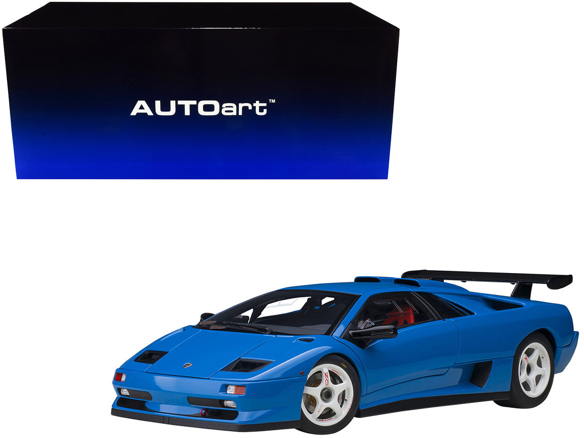 Lamborghini Diablo SV-R Blu Le Mans Blue 1/18 Model Car by Autoart-0