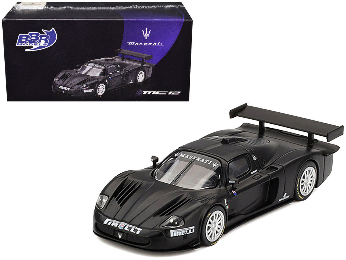 Maserati MC12 Competizione "Test Fiorano 2004" Matt Black 1/64 Diecast Model Car by BBR-3