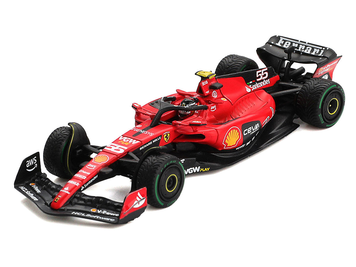 Ferrari SF-23 #55 Carlos Sainz Formula One F1 "Monaco GP" (2023) 1/64 Diecast Model Car by BBR Models-1