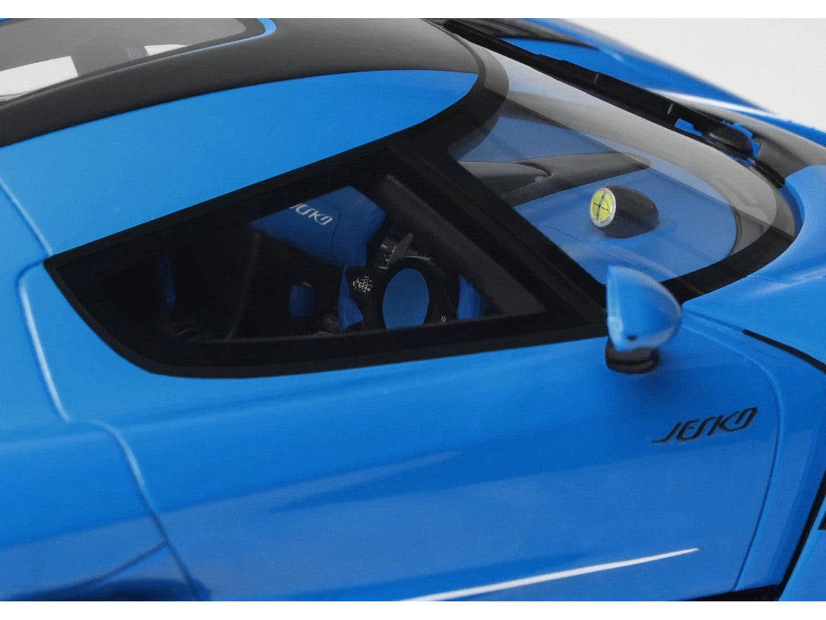 2025 Koenigsegg Jesko Blue Metallic with Black Stripes 1/18 Model Car by GT Spirit-2