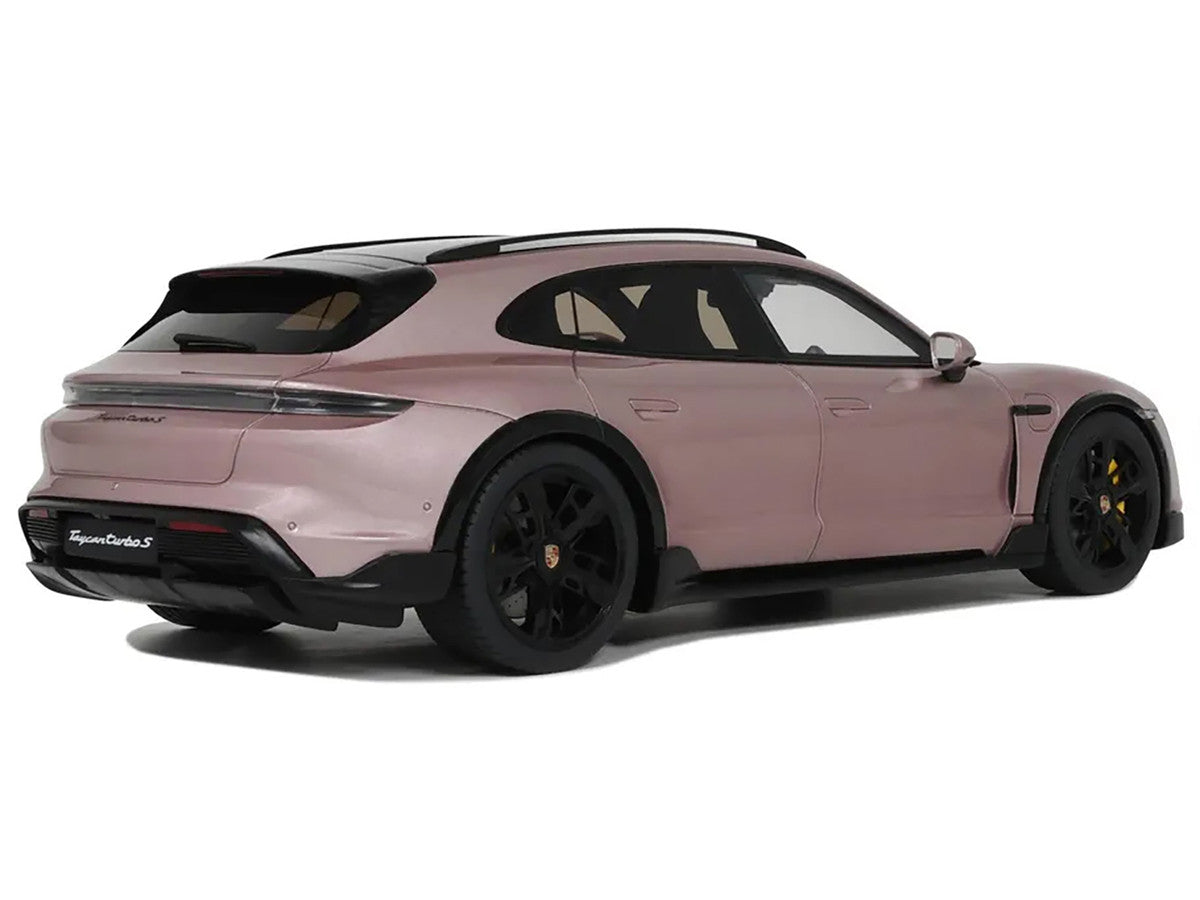 2022 Porsche Taycan Turbo S Cross Turismo Pink Metallic 1/18 Model Car by GT Spirit-1