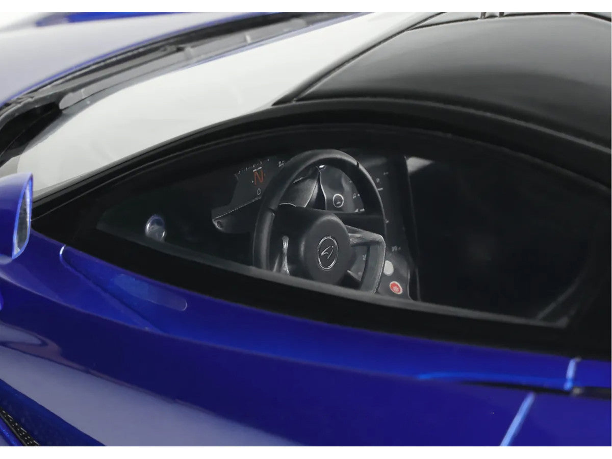 2023 McLaren 750S Coupe Blue Metallic with Black Top 1/18 Model Car by GT Spirit-3