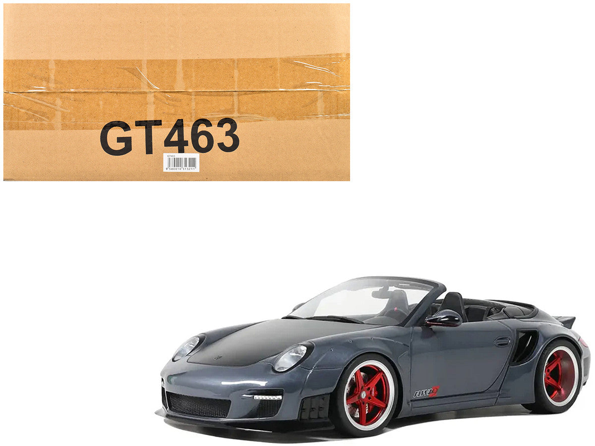 Porsche 911 LB-Works Alpha 9 Gray with Black Hood 1/18 Model Car by GT Spirit-4