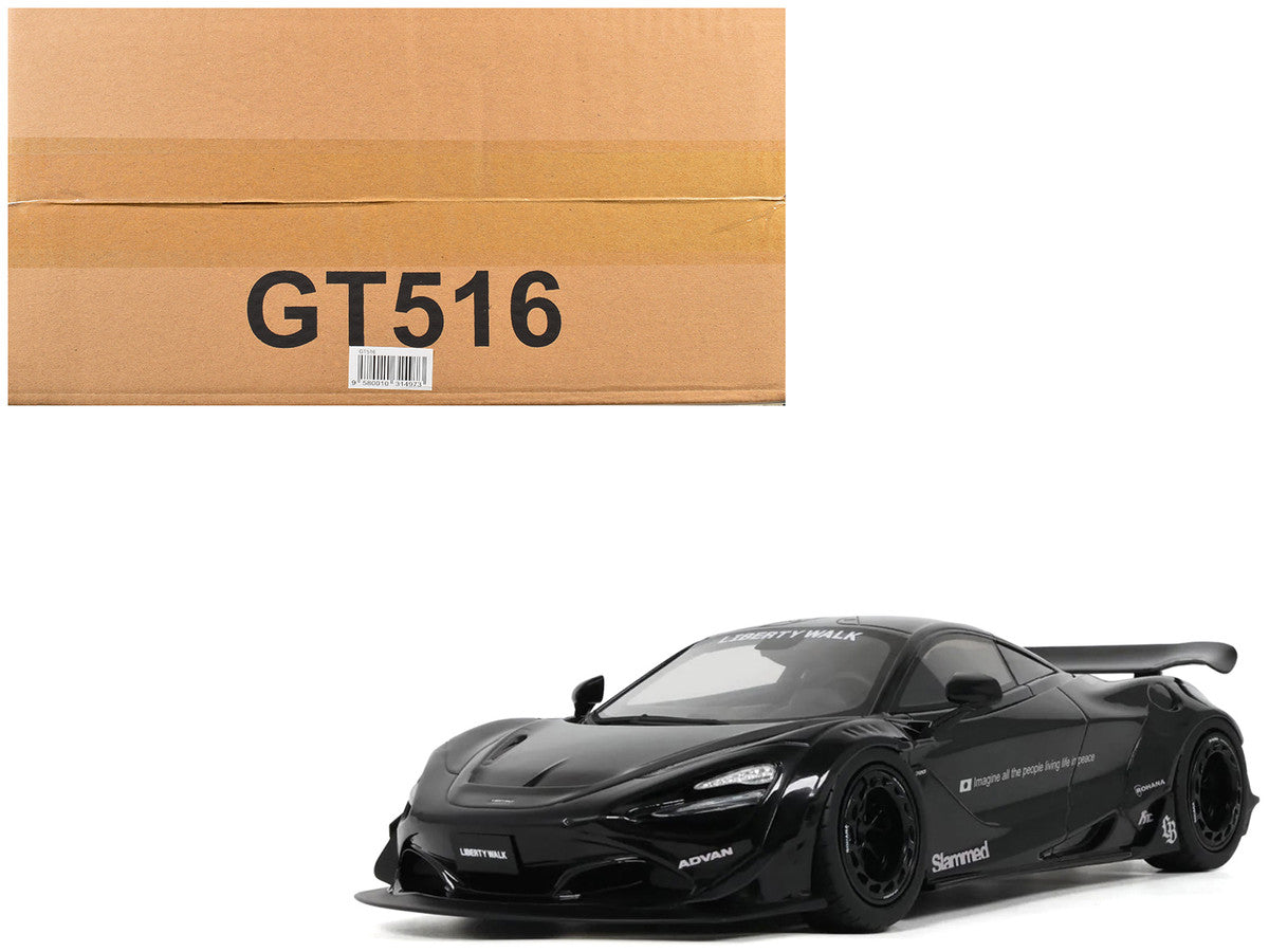 2023 McLaren 720S "LB-Works - Liberty Walk" Black 1/18 Model Car by GT Spirit-4