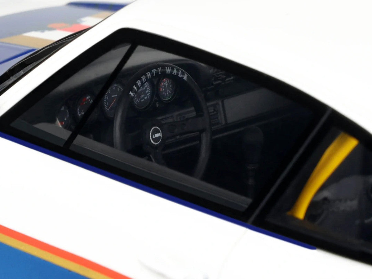 2023 RWB x Liberty Walk 993 #2 White and Blue Metallic with Graphics 1/18 Model Car by GT Spirit-3