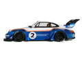 2023 RWB x Liberty Walk 993 #2 White and Blue Metallic with Graphics 1/18 Model Car by GT Spirit-0