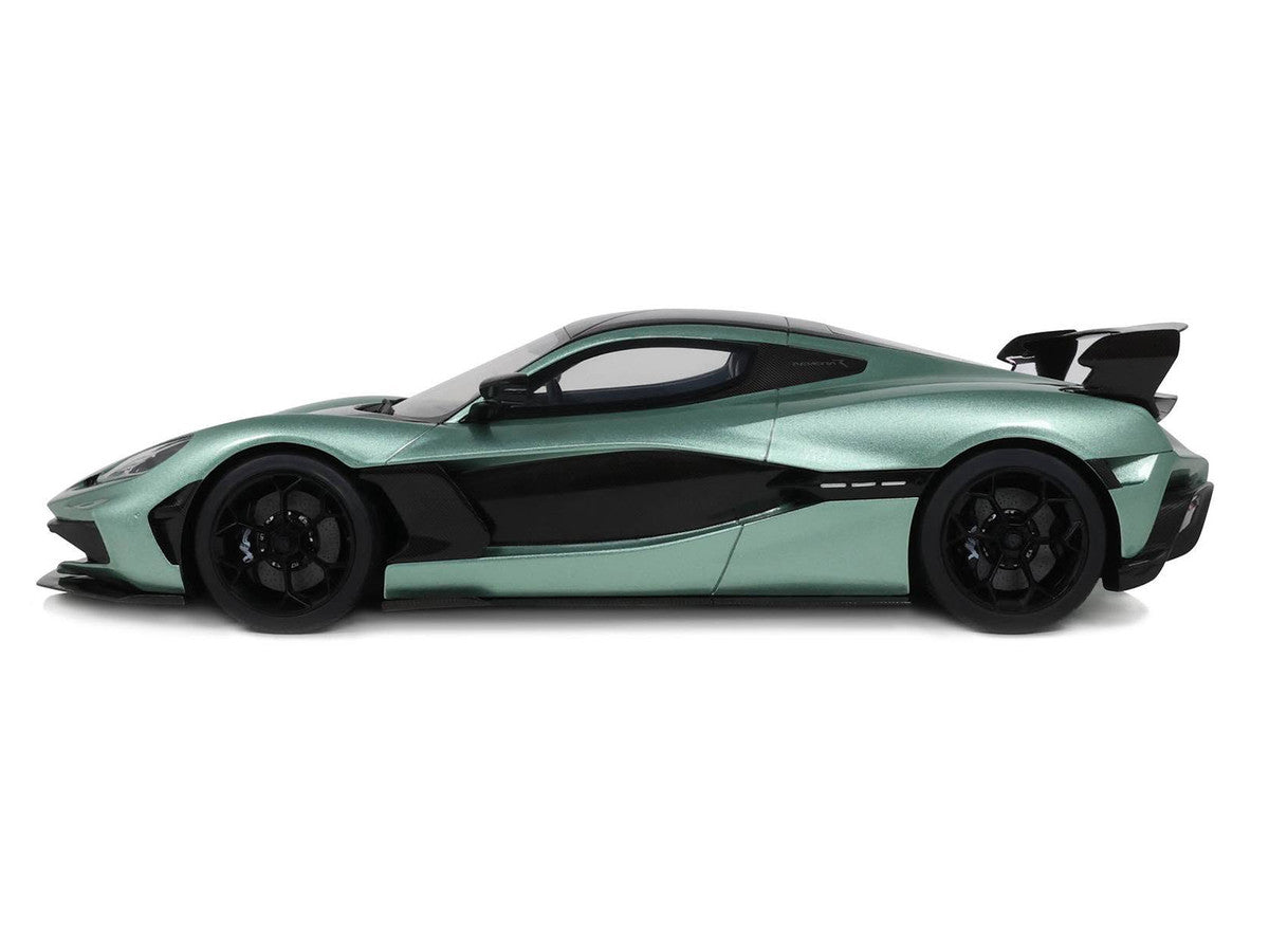 2024 Rimac Nevera R Green Metallic with Black Top 1/18 Model Car by GT Spirit-0