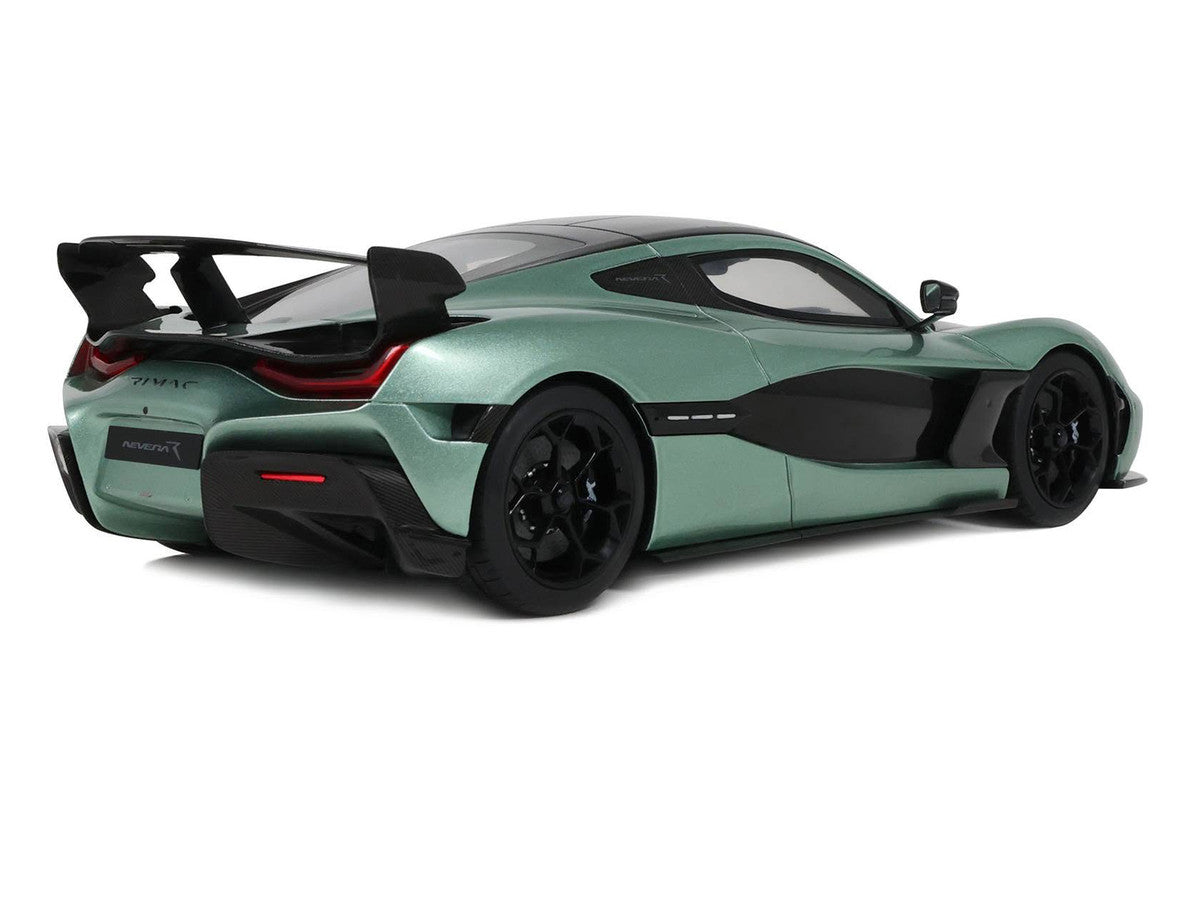 2024 Rimac Nevera R Green Metallic with Black Top 1/18 Model Car by GT Spirit-1