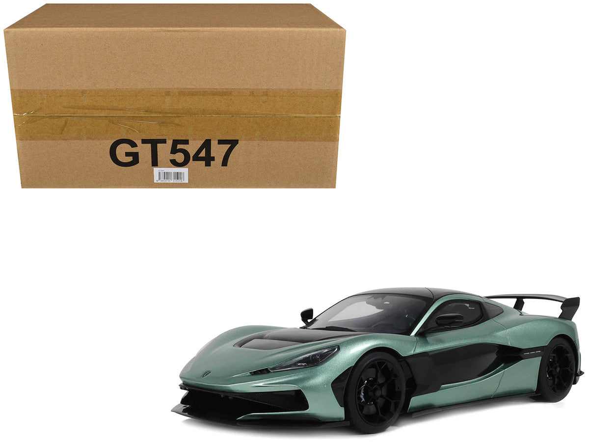 2024 Rimac Nevera R Green Metallic with Black Top 1/18 Model Car by GT Spirit-4