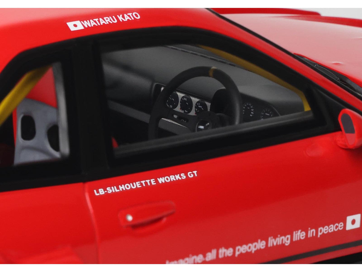 2020 Nissan Skyline GT-R (R34) LB-Super Silhouette RHD (Right Hand Drive) #5 Red and Black 1/18 Model Car by GT Spirit-2