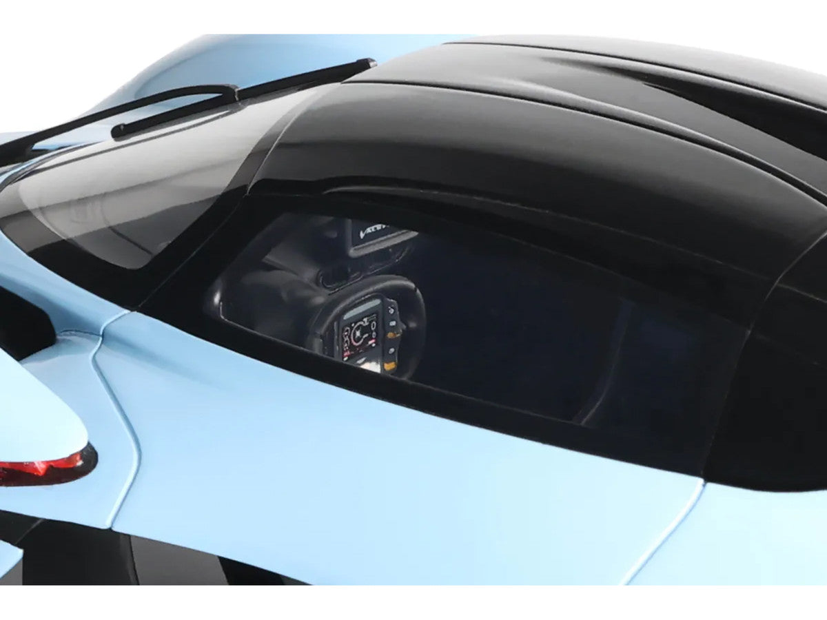 2023 Aston Martin Valkyrie Light Blue with Black Top 1/18 Model Car by GT Spirit-2