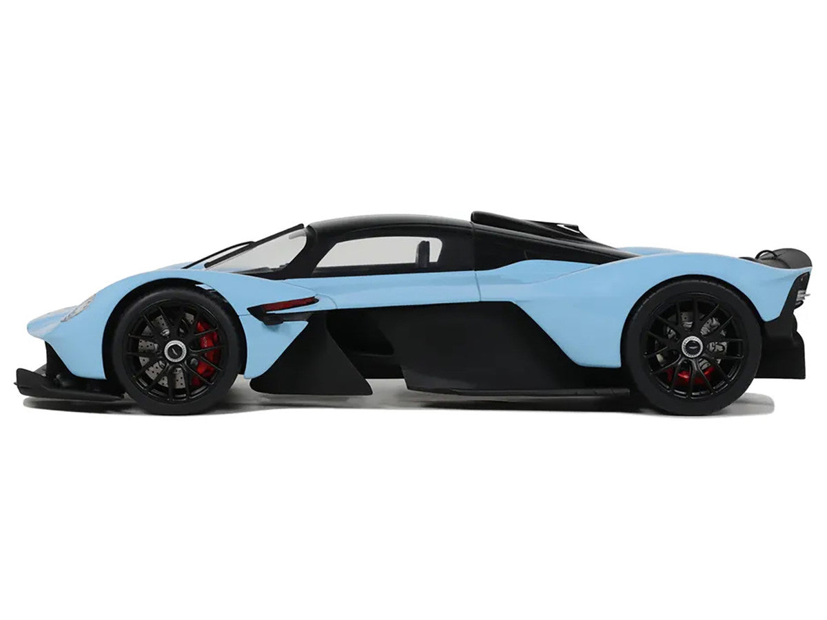 2023 Aston Martin Valkyrie Light Blue with Black Top 1/18 Model Car by GT Spirit-0