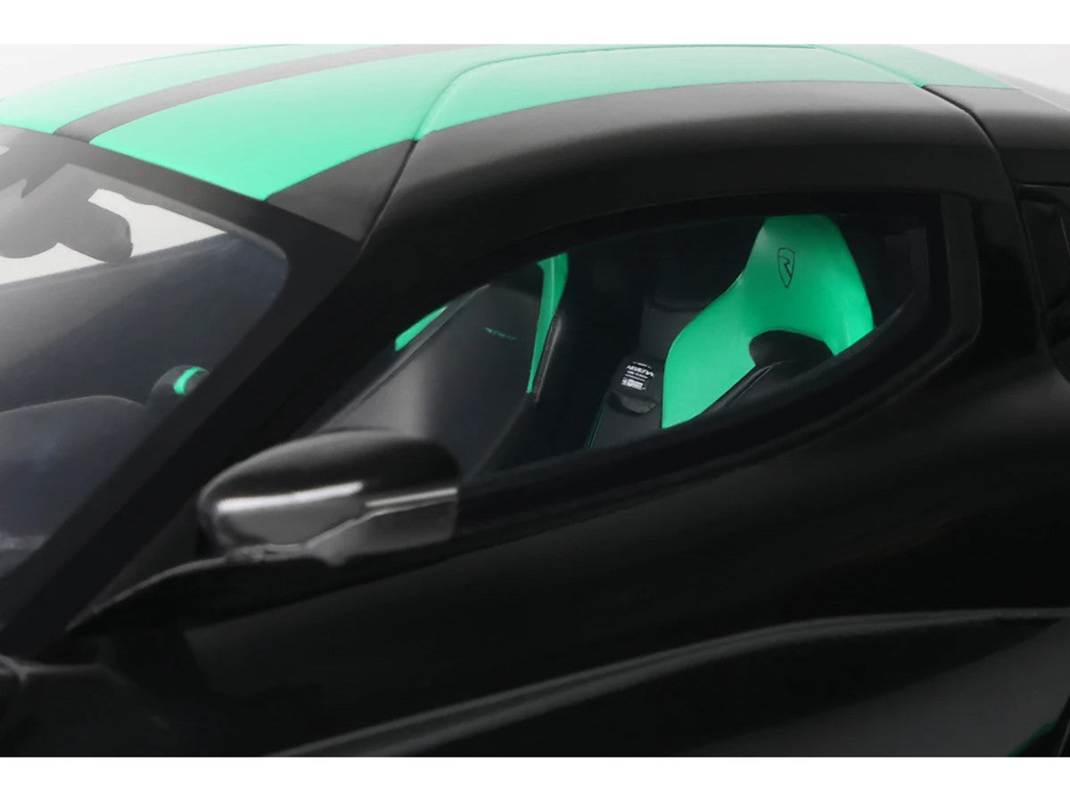 2023 Rimac Nevera Black with Green Stripes 1/18 Model Car by GT Spirit-3