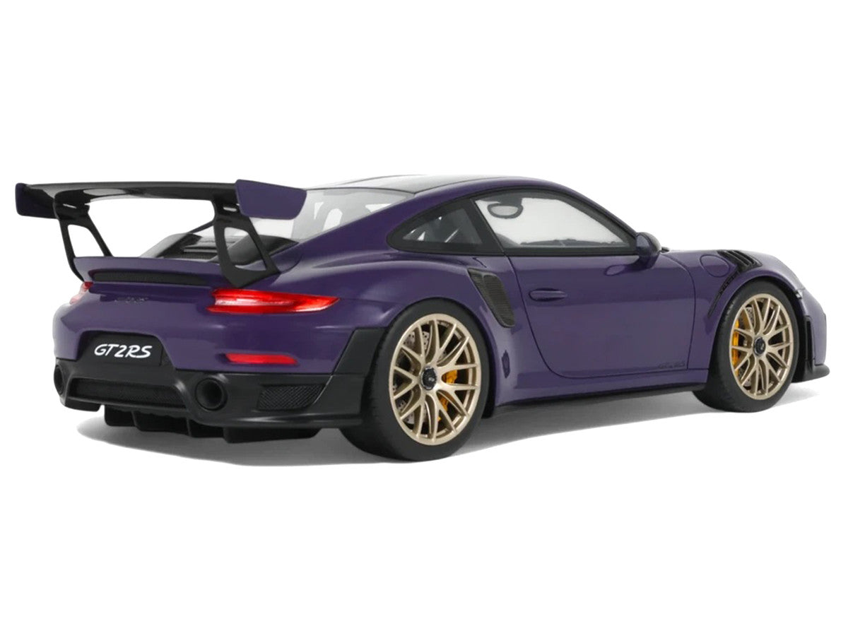 2021 Porsche 911 (991.2) GT2 RS Ultraviolet Metallic with Carbon Stripes 1/18 Model Car by GT Spirit-0