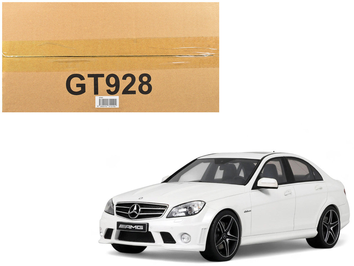2007 Mercedes-Benz C63 AMG Diamond White 1/18 Model Car by GT Spirit-0